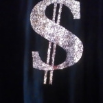 front is plain, back application Frankie Kash Waddy´s dollar sign